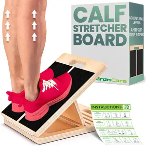 GrdnCare Slant Board for Calf Stretching Wooden Portable Calf Stretcher Board for Physical Support and Reducing Injury Risk Adjustable Incline Levels Anti Slip Grip Surface