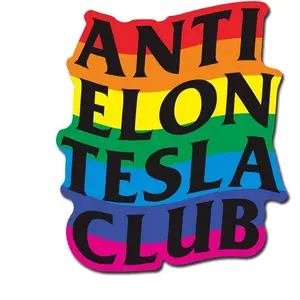 Anti Elon Club Car Magnet - 4.28" x 5" Reflective Vinyl Anti-Elon Musk Bumper Magnet This is a Funny and Waterproof Car Truck or Fridge Accessory (Rainbow Black)