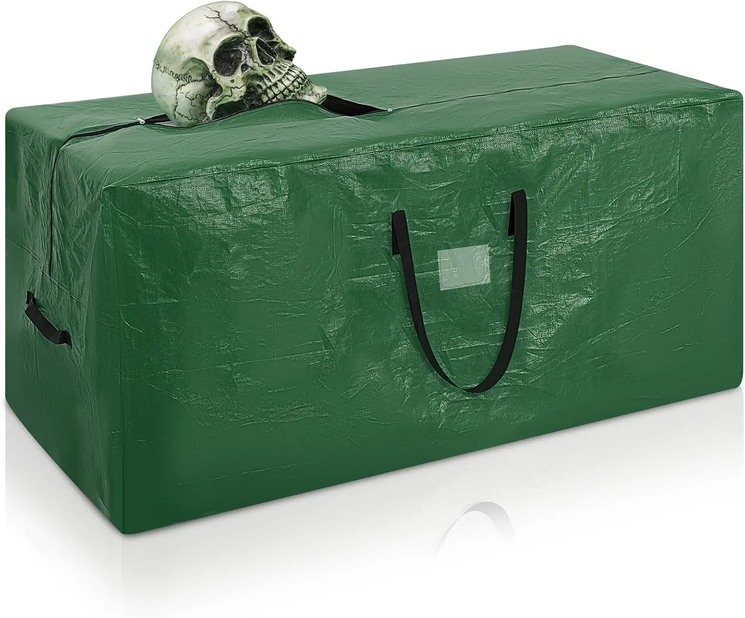 Extra Large 12 FT Skeleton Storage Bag for Giant Skeleton and Artificial Christmas Tree, Heavy Duty Waterproof Halloween Storage and Christmas Decor Storage Organizer for Skeleton Decor, Holiday Decorations, Garage, Attic and Seasonal Home Storage