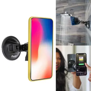 hula+ Mirror Phone Holder/Mount/Stand. Reusable Non-Residue Mount for Bathroom/Kitchen/Wall. Compatible with All Phones, Great Gift for TikTok/YouTube/Make Up