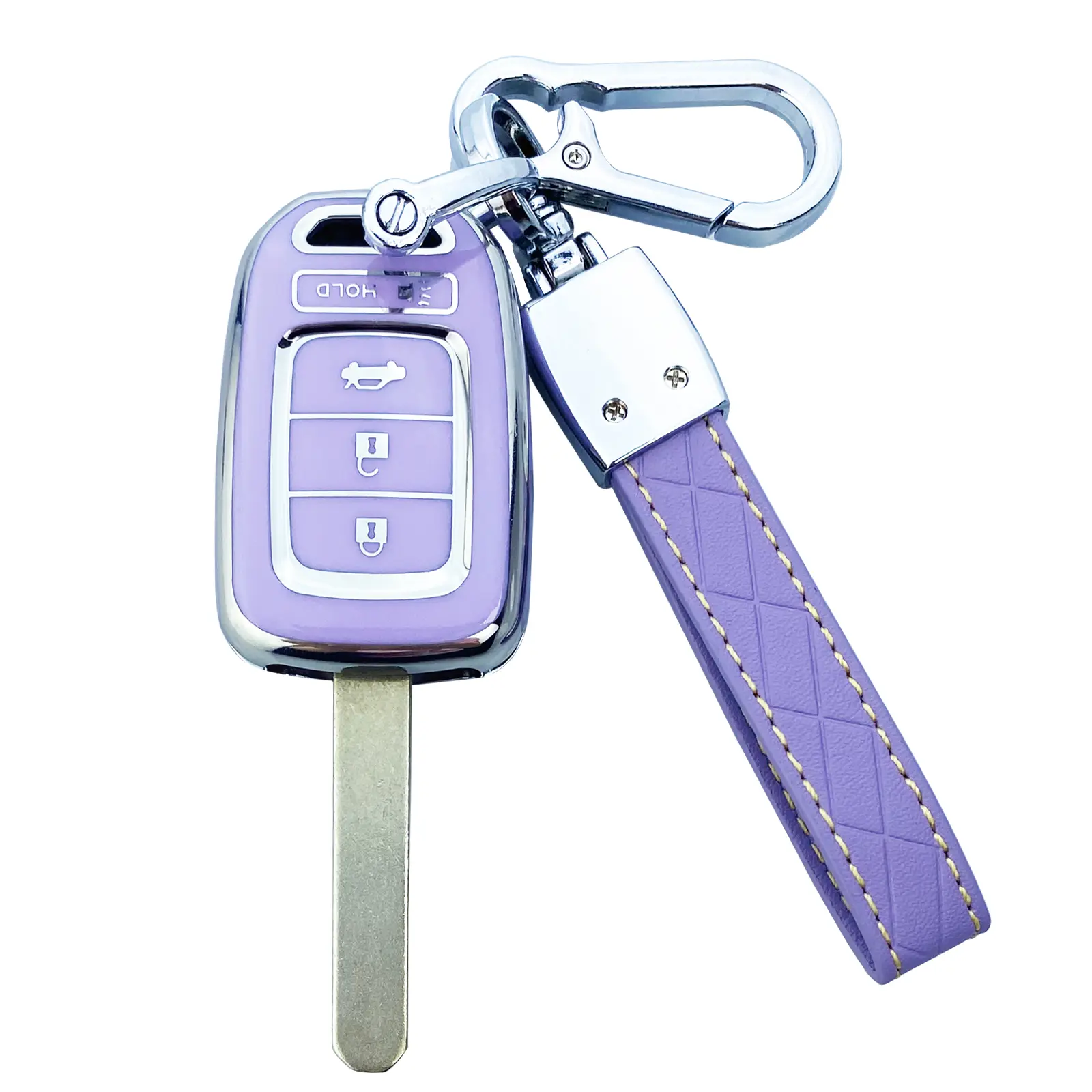 Car Key Covers & Key Fob Protector, Easy-Install Automotive Interior Accessory Compatible with Honda Accord, Civic, Fit, CR-V, HR-V, Crosstour