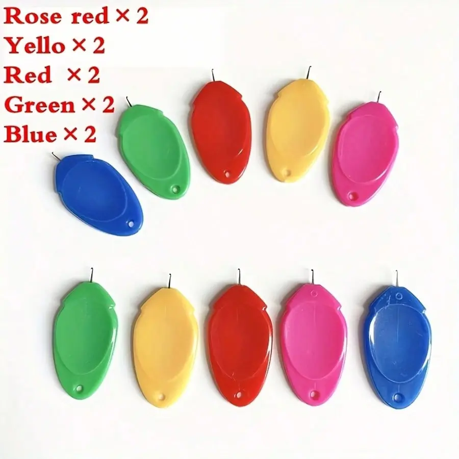 30-Piece Color Automatic Threader, Convenient For Hand Sewing - Quick And Accurate Multi-Color Threading Tool (Green, Yellow, Pink, Blue, Red
