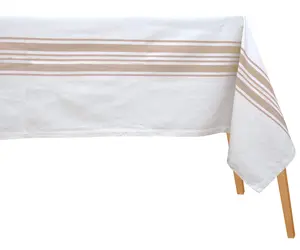 Beige Striped Tablecloth Beige Striped Tablecloth
