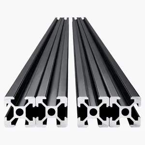 【Father's Day gift】VEVOR 4PCS 47.2 in (1200mm) T Slot 2020 Aluminum Extrusion Profile, European Standard Anodized Linear Rail, High-Strength Extruded Aluminum Rail for 3D Printer, CNC Machine DIY, Laser Engraving, Black