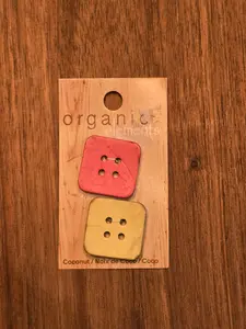 Organic Elements - Pink and Green Square Buttons