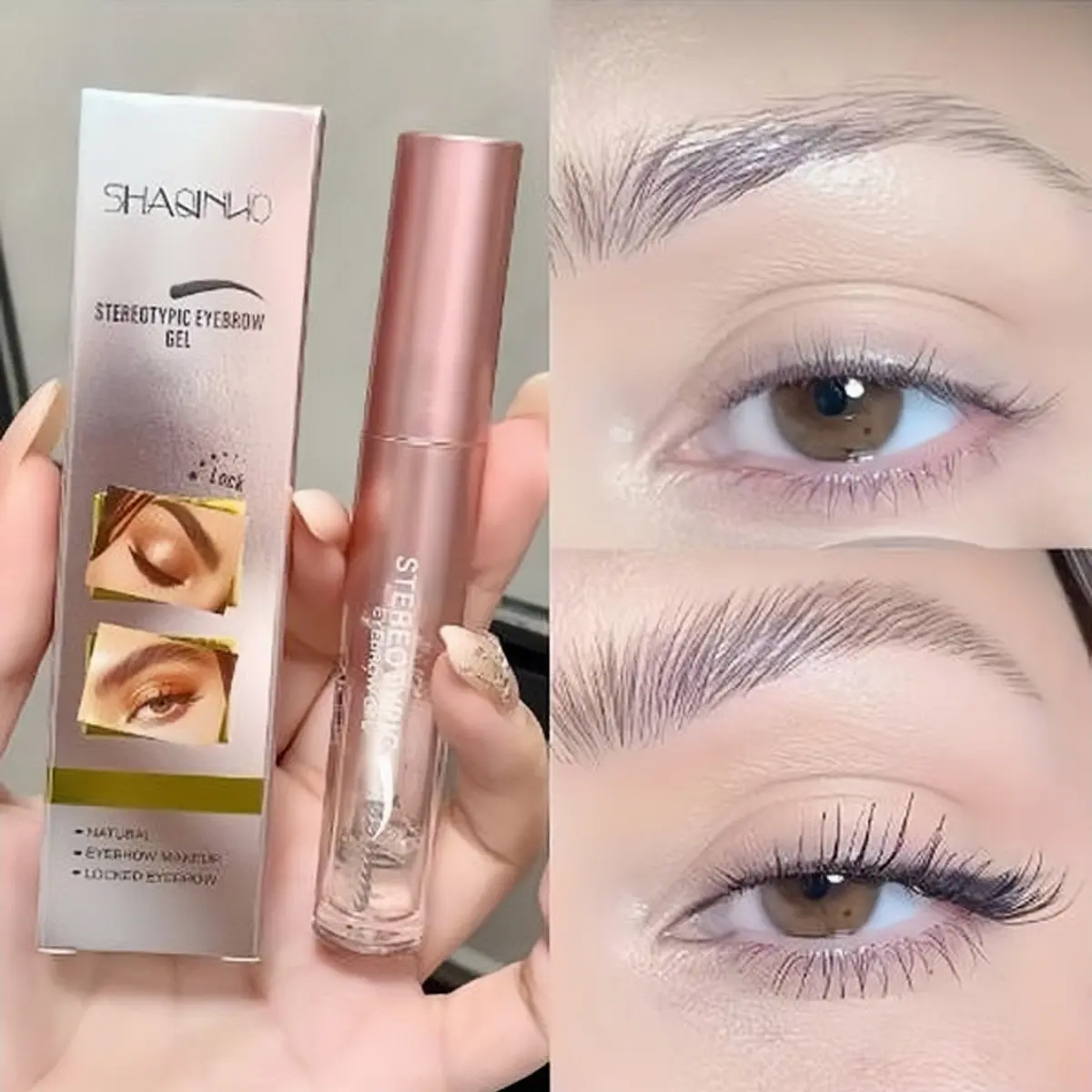 Clear Eyebrow Fix Gel Cosmetic Long Lasting Makeup SweatProof Waterproof Natural Wild brow Quick Drying Borw Cream Shape With Brush Head Suitable All Skin Types Cosmetic