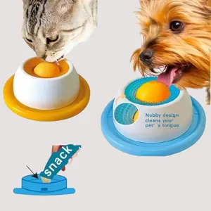 Dog Slow Feeder Lick Mat Interactive Pet Licking Plate For Yogurt And Treats Durable Safe Material Promotes Dental Health Essential Pet Supplies For Cats And Small Dogs Spin-to-Eat feeder bowl liquid dispenser pupsicles peanut butter