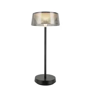 Tindra 6-in Black LED Rechargeable Table Lamp