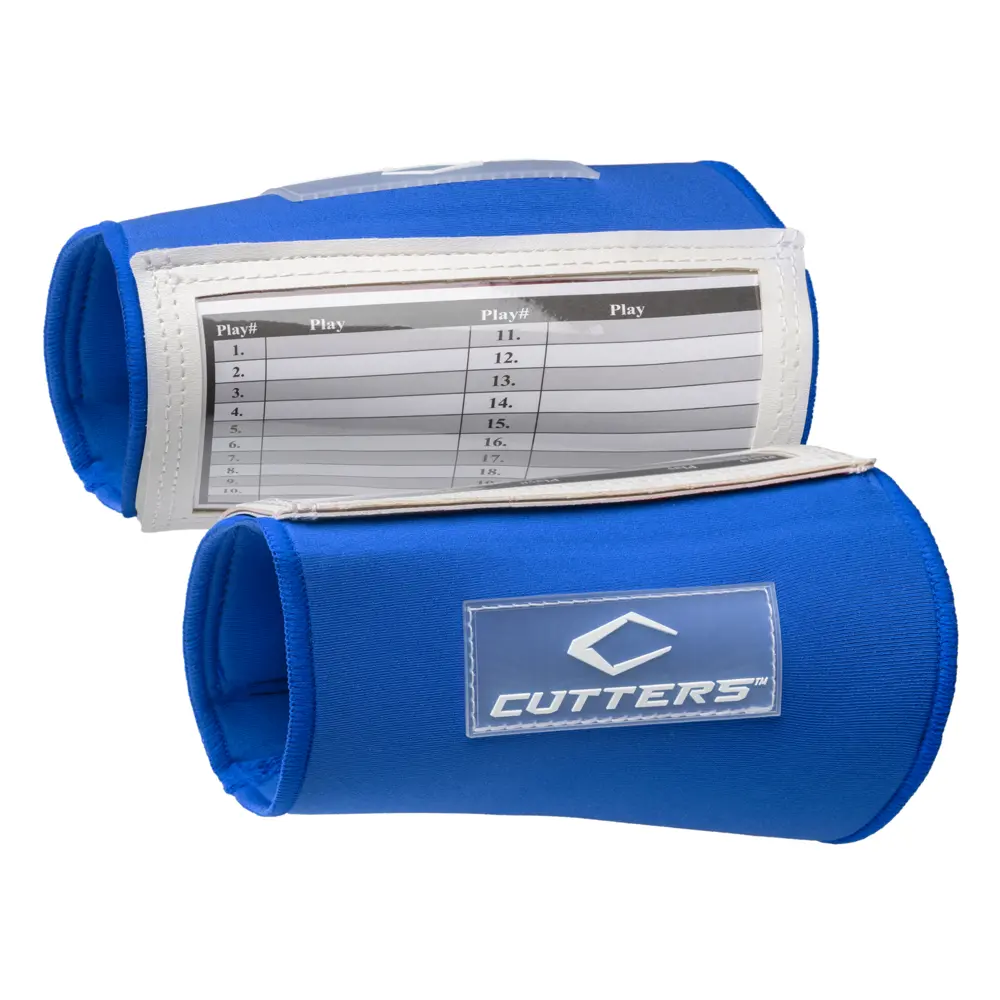 Cutters Youth Triple Playmaker Wristband - Royal Blue Sports Accessories for Receivers & Quarterbacks - 3 Windows for Easy Reference, Machine Washable