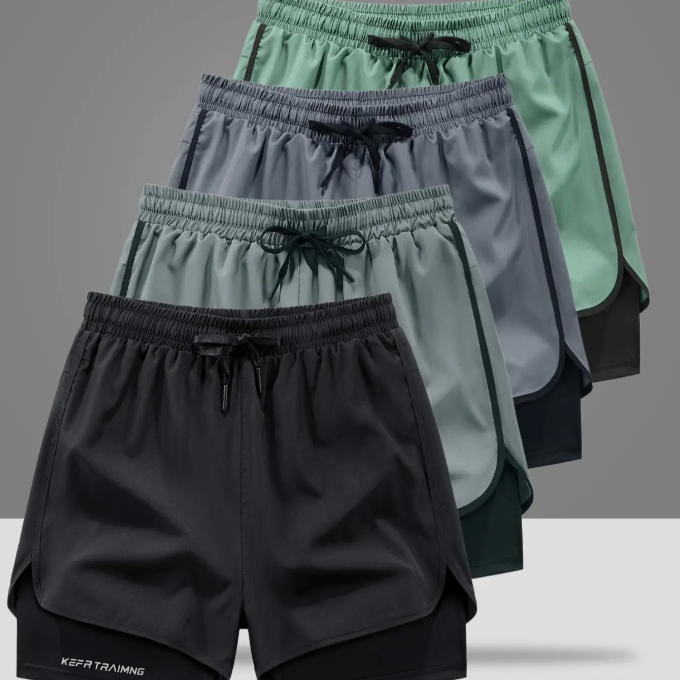 Black + Light Gray + Dark Gray + Army Green