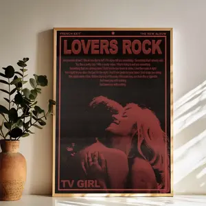 TV Girl - Lovers Rock Allure Wall Art Vintage Black and White Art Posters Funky Aesthetic Canvas Prints Retro Bar Cart Decor for Bar Bedroom
