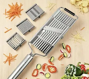 4-in-1 Kitchen Cutting Tool: Versatile for Fruits, Vegetables, and Cheese; Durable and Non-Slip; Shreds, Slices, and Peels; Easy to Clean