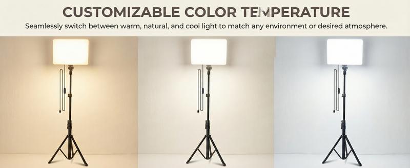 10" LED Square Light Panel with 63" Extendable Stand 3 Color 2200-4500K Studio Lighting for YouTube/TikTok/Instagram Content Creation, Dimmable Brightness, USB Powered, Soft light（1PCS）#valentine's#new years