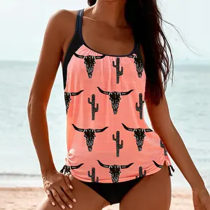 SHESHOW Cowgirl Style Two-Piece Tankini Set