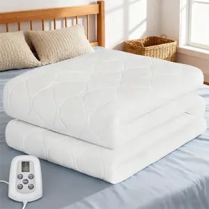 Heated Mattress Pad King Size 80x78" Dual Controllers 12 Heat Settings Auto Shut-Off Soft Quilted Polyester Machine Washable for Comfortable Sleep