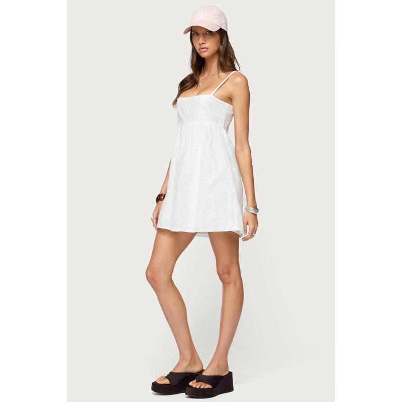 Winifred Eyelet Babydoll Mini Dress
