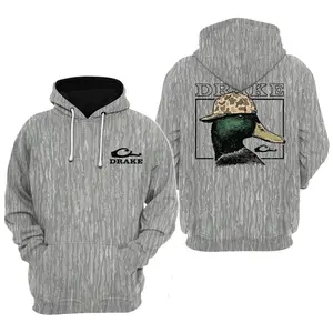 Drake Youth Back Cap Mallard Camo Hoodie, Men's Hunting Camo Hoodie, Mosy Oakk Bottomland , Vintage 3D , Gift Idea, Gift for Dad or Husband,Perfect For Outdoor Enthusiasts