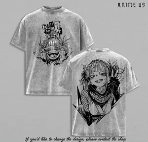 Himiko Toga My Hero Academia Shirt Yandere Anime Girl Graphic Tee Vintage Washed Oversized Unisex Streetwear Dark Cute Manga Shirt Gift for Anime Lovers
