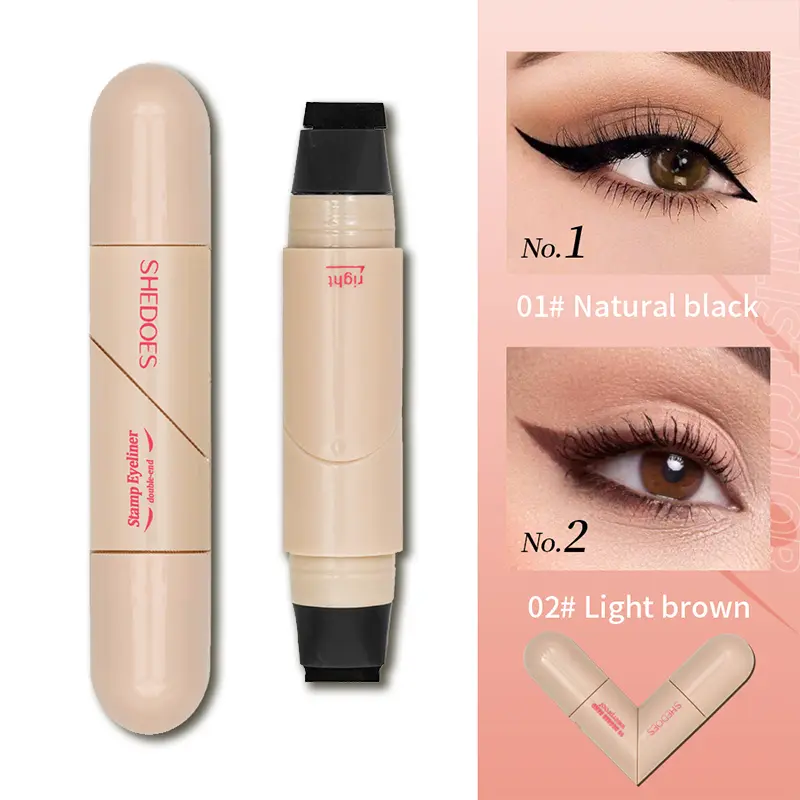 Matte Liquid Eyeliner Rotating Transfer Tool - Dual-End Design for Cat Eye, Sharp Winged Lines - Quick-Dry, Smudge-Proof, Waterproof Eye Makeup for Precise, Long-Lasting Look, Youth, Long Wear Eyeliner, Contains Neither, Alcohol-Free, Dual-Ended Eyeliner