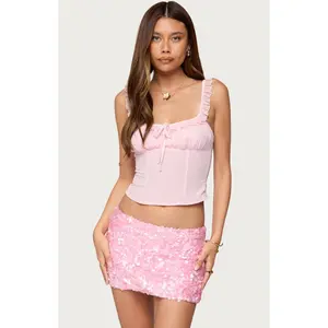 Edikted Women's Wynne Chiffon Ruffle Corset