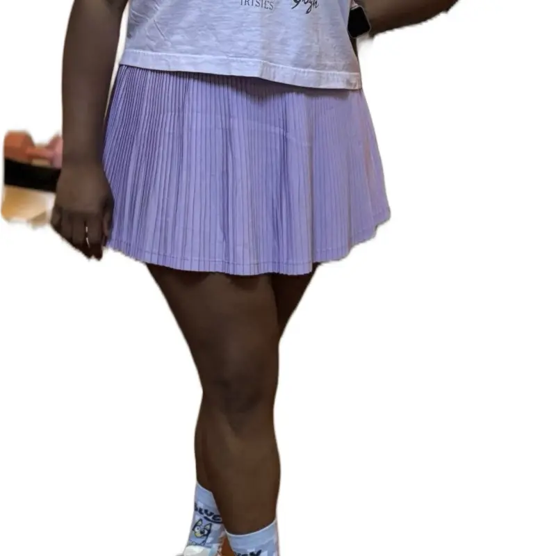 Lilac Tennis Skirt for Women, High-Waisted, Breathable Athletic Skirt with Built-In Shorts