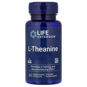 Life Extension L-Theanine, 60 Vegetarian Capsules (100 mg per Capsule)