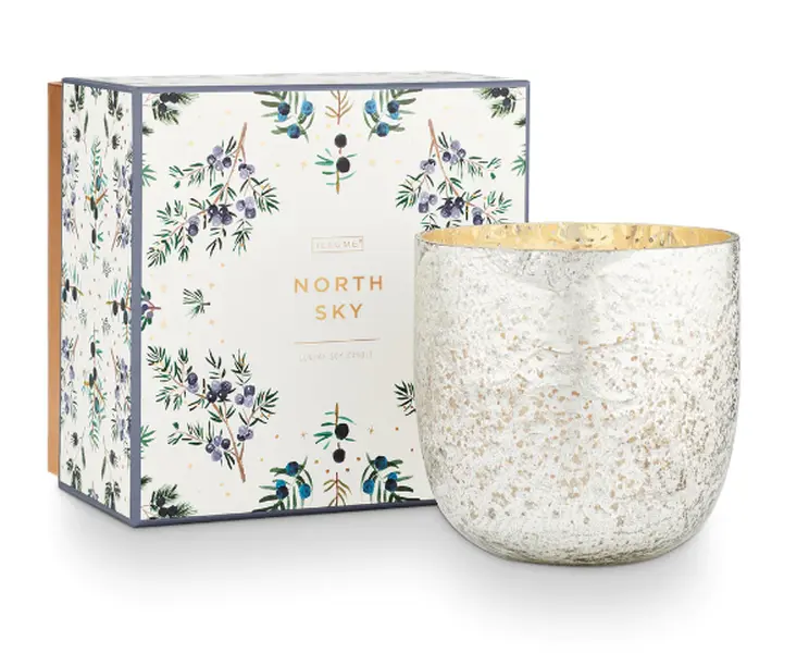 Illume North Sky Large Lux Sanded Mercury Glass Candle