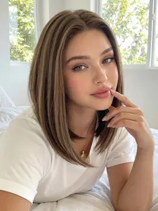 13x6 Seamless Lace Front Wig, Handwoven Breathable Mesh Cap, Short Straight Hair, Natural Look for Women, Perfect for Dates and Daily Wear