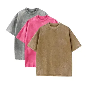 3 Pack Vintage Acid Wash Oversized Tees | Heavyweight Cotton Baggy Casual Gym Shirts for Men & Women