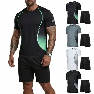 3 Pack Men's Athletic Workout Sets, Quick Dry T-Shirt & Shorts Combo, Breathable Lightweight Moisture Wicking, for Gym Running Training Outdoor Sports Summer Casua