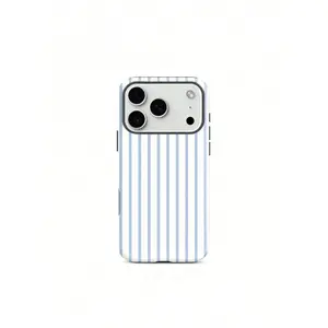 Minimalist Blue And White Striped Phone Case For Iphone 17, 17 Pro, 16 Pro Max, 15 Pro, 13, 11, 12, XS, 8 Plus, And 7,  Phone Case, Phone Cases, Handy Cover, Suitable For IPhone 17 Air