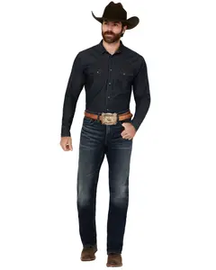 Blue Ranchwear Men's Bandera Wash Bronson Slim Straight Stretch Denim Jeans - Brfa24j95-Dkw