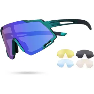 Youth Polarized Sunglasses for Kid Boys Girls Age 10-15 | 4 Interchangeable Lenses | UV400 Glasses for Cycling Baseball
