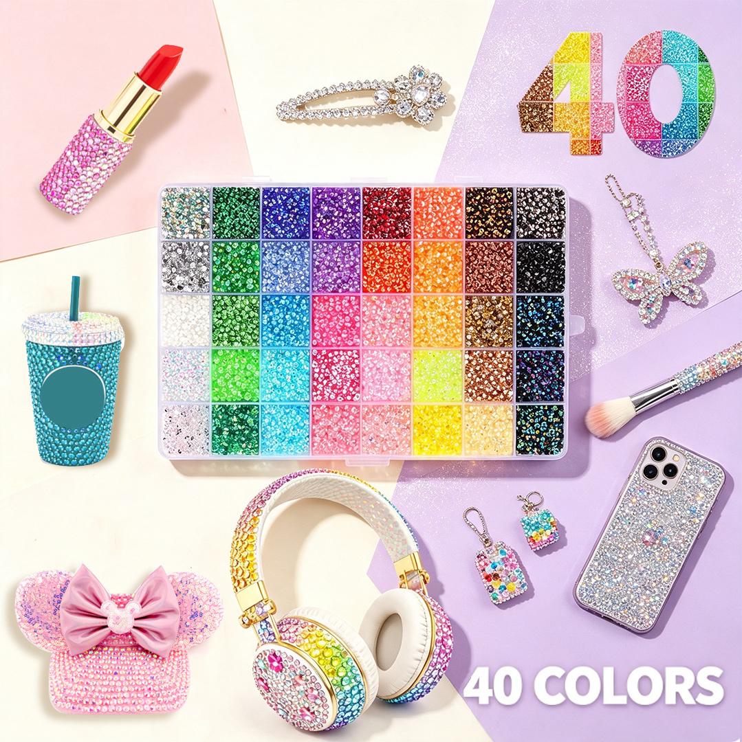 3mm Jelly Rhinestones Bedazzling Kit | Flatback Bedazzler Gems, Diamond Art Tools for Bedazzle Thing Shoes Books Crafts Nail Art