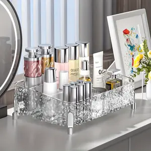 Transparent Makeup Organizer Box, Multi-Grid Acrylic Cosmetic Storage, Desktop Lipstick Nail Polish Holder, Personal Care Organizer, Beauty Organizer Box