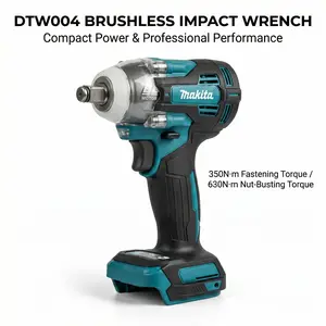 Makita DTW004 Brushless Impact Drill Kit With Battery Charger for Heavy Duty Fastening Electric Wrench High Torque