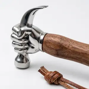 Unique Fist-Shaped Ram Hammer, Stainless Steel Body with Solid Wood Non-Slip Handle for Outdoor Camping Emergency Survival, Household Daily Repair Hand Tools, Elegant Gift Box, Ideal Gift for Men & DIY Enthusiasts