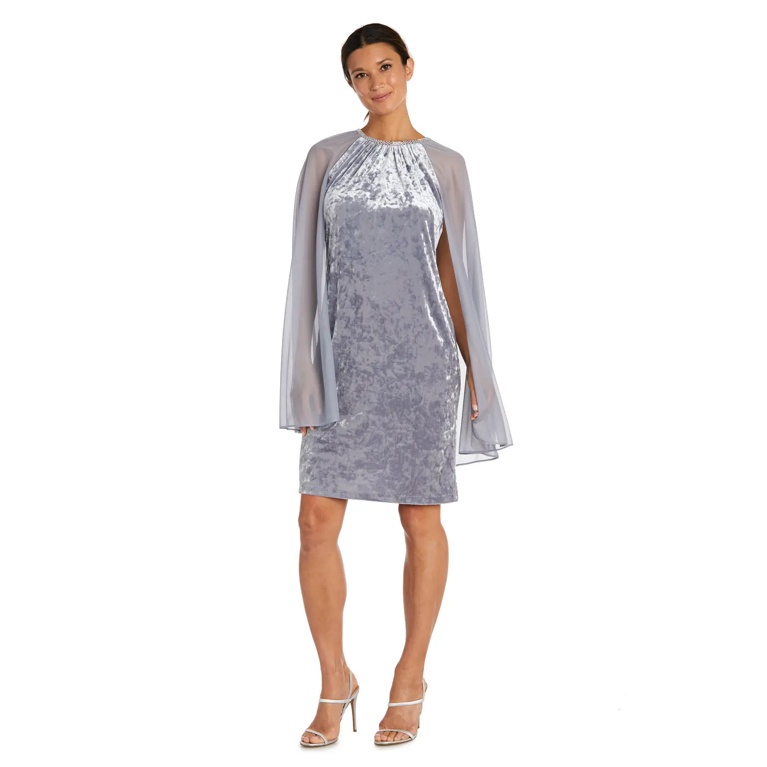 R&M Richards 2663 Short Cocktail Mother of the Bride Cape Dress