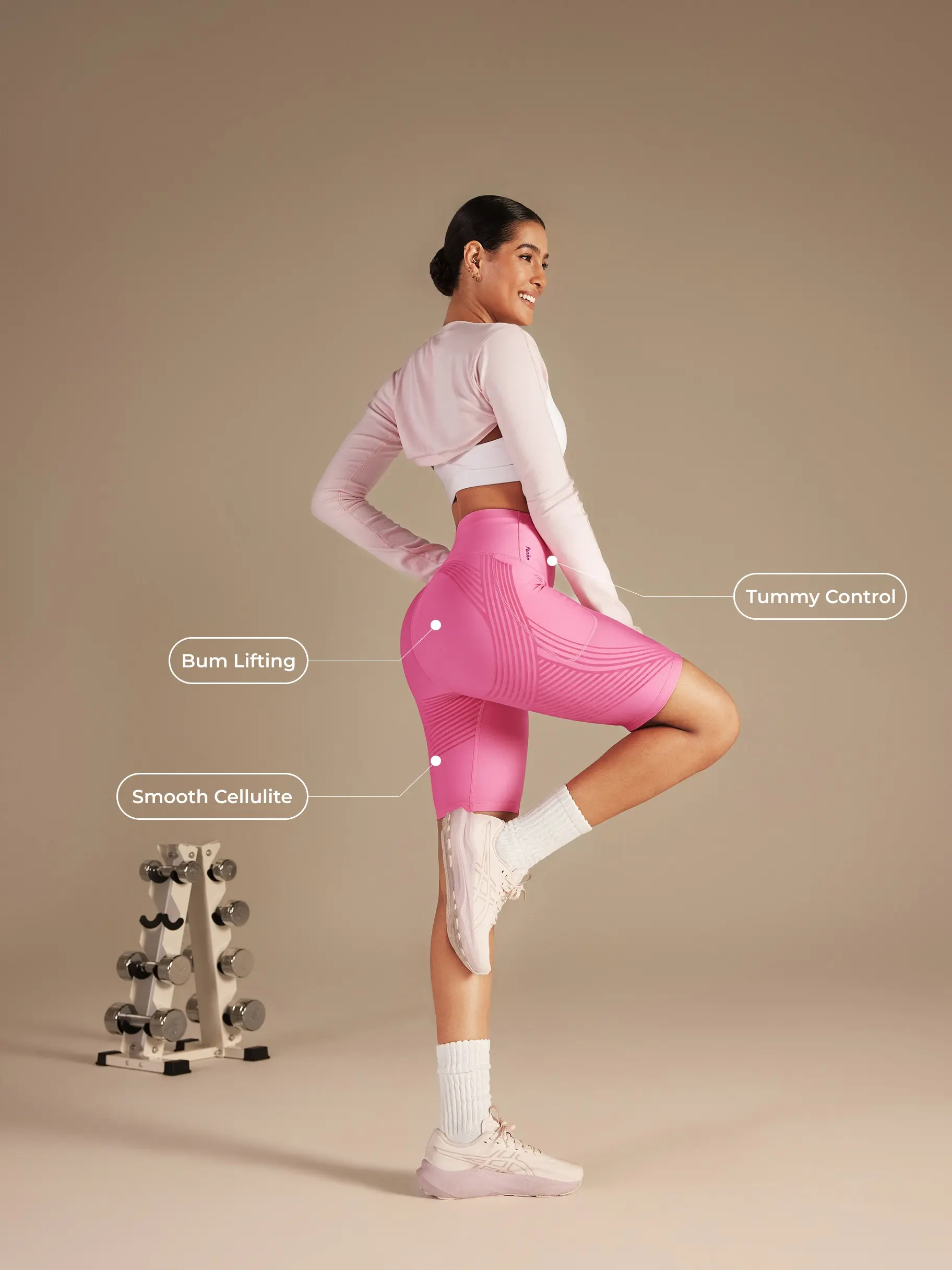 Fanka Body Sculpt Side Pocket 9" Biker Shorts (Reversible Wear)