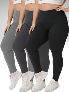 3-Pack Plus Size Capri Leggings With Pockets – High Waisted Workout Yoga Pants 1X–4X