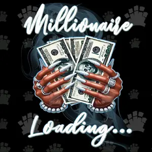 Millionaire Loading "Money In Hands" DTF Heat Transfer Print 10x13 Custom Art Dollar Design for DIY Shirt Design Press and Peel Cloth Canvas