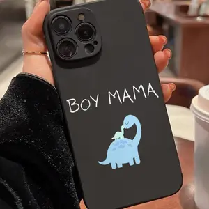 Cute Dinosaur Boy & Mom Aesthetic Tpu Anti-Drop Phone Case for iPhone 6/7/8/x/XS/XR/XS Max/11/12/13/14/15/16/17 Pro Max, Perfect Gift