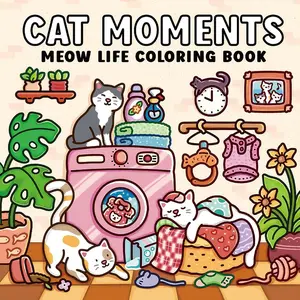 Cartoon Cat Coloring Book for Adults & Teens, DIY Drawing Supplies, Perfect Office Stationery, Back-To-School Gift, School Learning Essentials