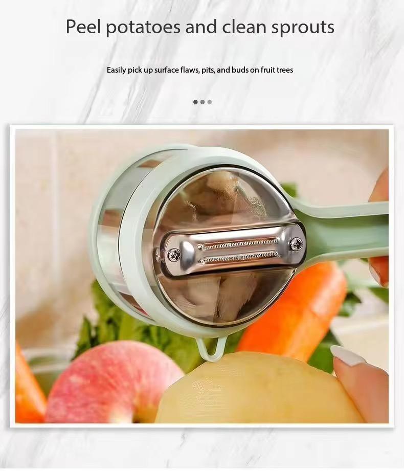 Peeling Knife With Storage Box , Upgrade Vegetable Peeler with Storage Bucket,  (orange) (blue) Ergonomic Non-Slip Handle Stainless Steel Swivel Vegetable Peeler for Fruit Carrot Veggie Potatoes Peeler