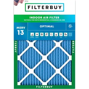 Filterbuy 20x22x1 Air Filter (1-Pack), Pleated MERV 13 Optimal Defense HVAC AC Furnace Air Filters (Actual Size: 19.50 x 21.50 x 0.75 Inches)