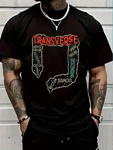 100% Cotton Endoscopy Nurse GI Endo Tech Colonoscopy Colon Anatomy T-Shirt Women's Men's Graphic Tee Crew Neck summer vacation Tops
