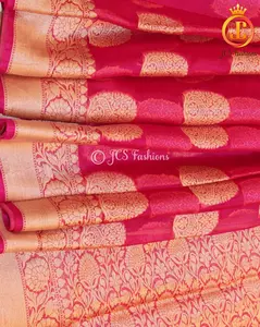Banarasi Silk Saree, Fully Stitched Blouse