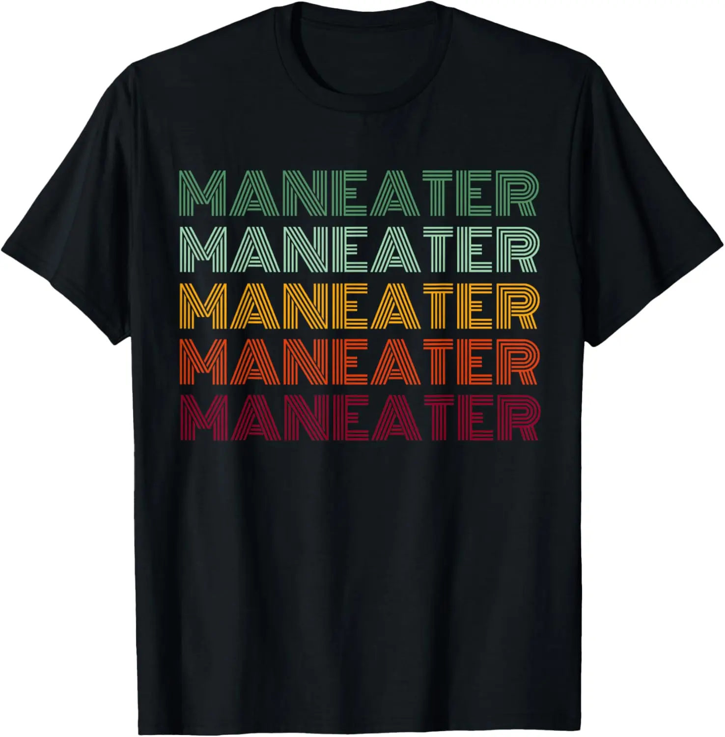 Maneater Y2K Retro T-Shirt Pure Cotton Graphic Tees Menswear Top: Gifts for Men & Women