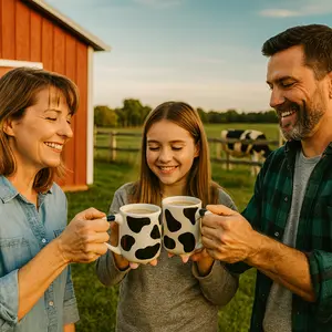 The Cows Go Moo! - Moo Mugs! (Set of 2) Ceramic Coffee Cup Drinkware Reusable Drink washable reusable coffee lover