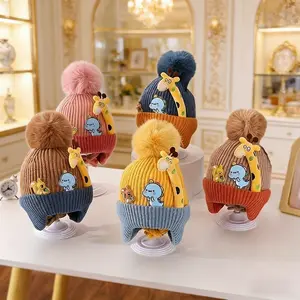 Winter Hats with Cute Cartoon Animals – Soft Elastic Woven Ear Caps, Warm and Fun Knitted Hats for Men and Women, Casual Cold Weather Accessories